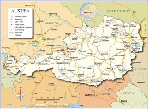 German migrant deal prompts austrian border threat financial times. Rakousko mapa města - Mapa rakouska s městy Západní Evropy ...