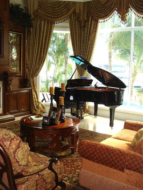 Elegant large wall decor ideas for living room. Elegant and Formal Living Room with Piano | Grand piano ...