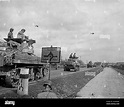 Tanks of the 11th Armored Division, Third U.S. Army, advance along the ...