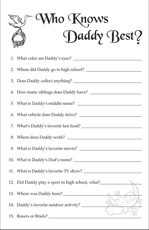 We did not find results for: Baby Shower Game - Who Knows Mommy or Daddy Best - 16 game ...