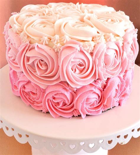 🌹ombré Rosette Cake 🌹 This Is The First Rosette Cake That Ive Made And