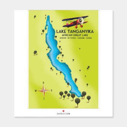 Drainage patterns reveal africa's variable climate. Lake Tanganyika African Great lake map Sticker | Zazzle.com | Great lakes map, African great ...