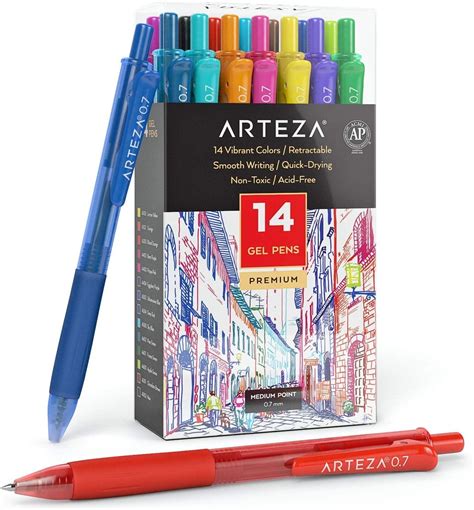 Arteza Gel Ink Pens Retractable Bright Colors Set Of 14 Walmart