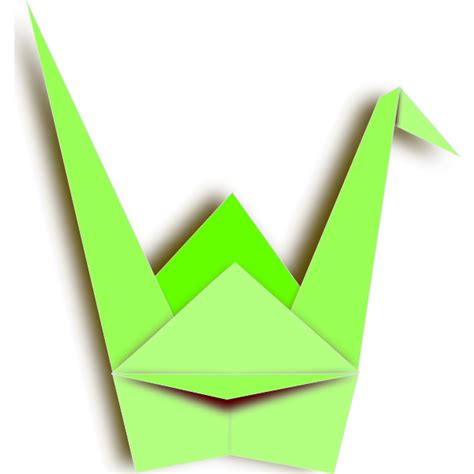 Green Paper Crane Free Svg