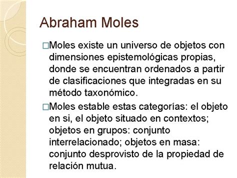 Teora De Los Objetos Abraham Moles Andre Ricard