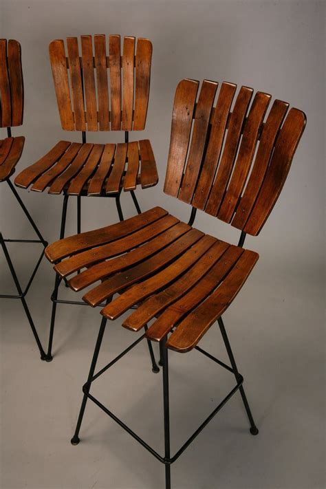 Get the best deals on wrought iron benches, stools & bar stools. Set of 4 Arthur Umanoff Slat Wood and Wrought Iron Bar ...