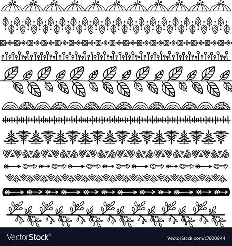 Set Of Doodle Borders Royalty Free Vector Image