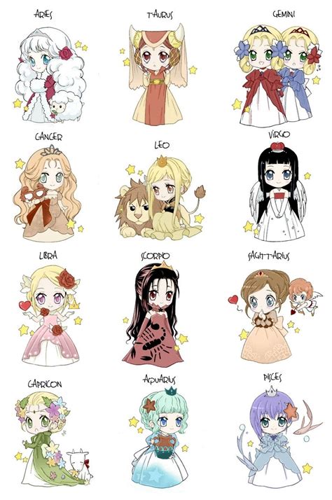 Chibi Zodiac By Louna Ashasou On Deviantart Hình Vẽ Dễ Thương Anime