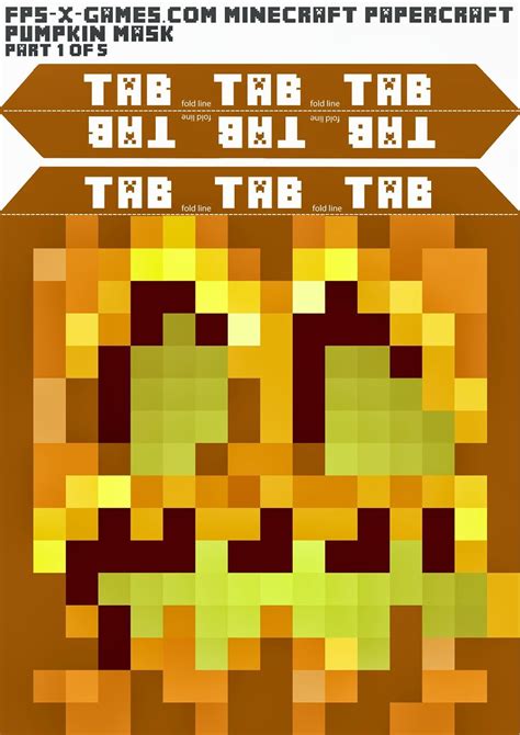 Printable Minecraft Pumpkin Halloween Cosplay Mask Manualidades De