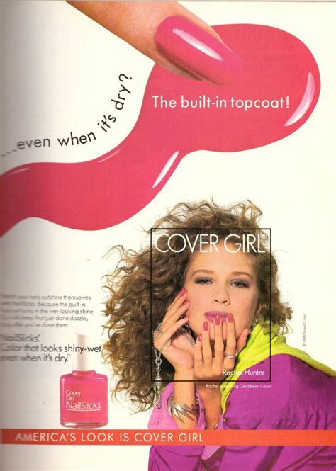 1990 Cover Girl Cosmetics Rachel Hunter Print Ad Vintage Advertisement