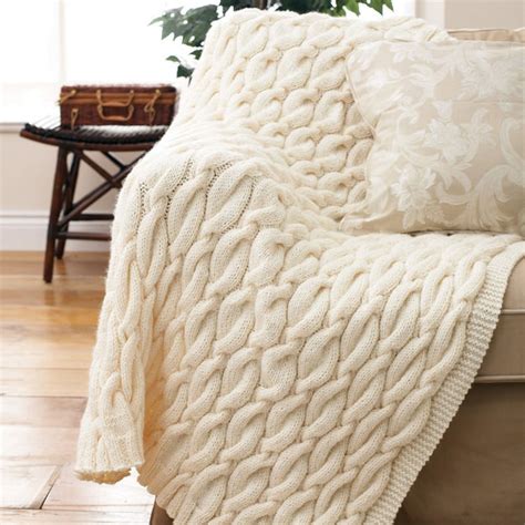 Pretty Cable Knit Throw Blanket Knitting Things