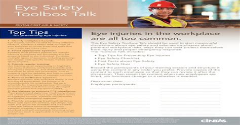 Pdf Eye Safety Toolbox Talk Us Communities€ · · 2015 05 12eye