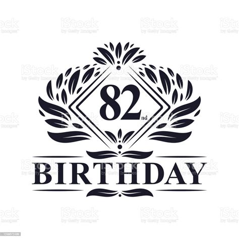 Ilustración De 82 Años Logotipo De Cumpleaños Celebración De Cumpleaños