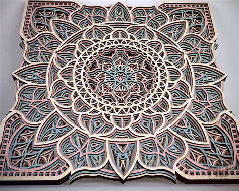 M Multilayer Mandala Dxf File Laser Cut Dxf Mandala Wall Etsy