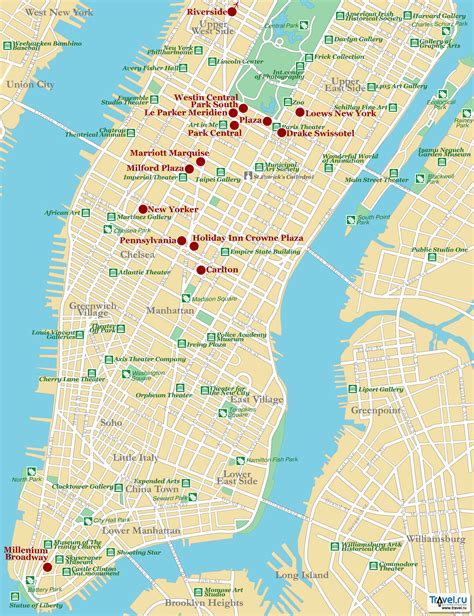 Карта Нью Йорка Travelru Страны США Карты