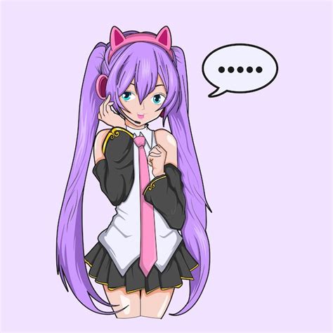 Garota de anime manga falando por fone de ouvido para ilustração em