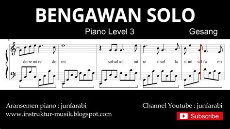 Bengawan Solo Not Balok Piano Level 3 Lagu Wajib Nasional YouTube