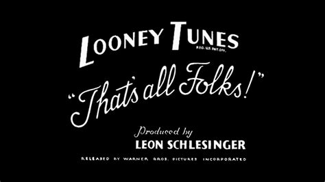 Looney Tunes Thats All Folks Write Out Script Ending 1940 1942