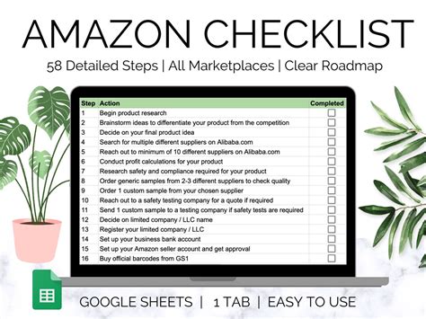 Amazon Fba Checklist Amazon Checklist 58 Detailed Steps Fba Template