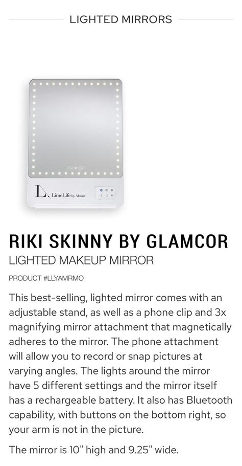 Riki Skinny By Glamcor Mirror With Lights Makeup Mirror With Lights