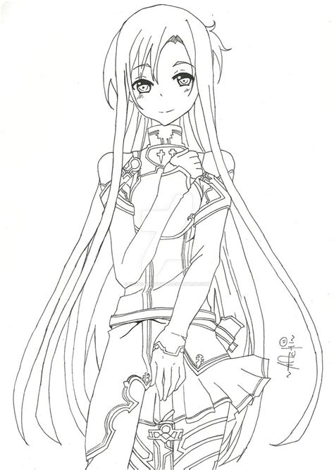 Knights of the blood oath guild uniform. Sao Asuna Coloring Pages Sketch Coloring Page