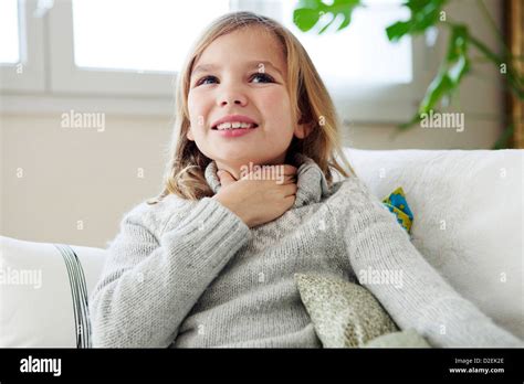Child With Sore Throat Stock Photo Alamy