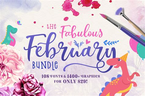 The Fabulous February Bundle By Thehungryjpeg Thehungryjpeg