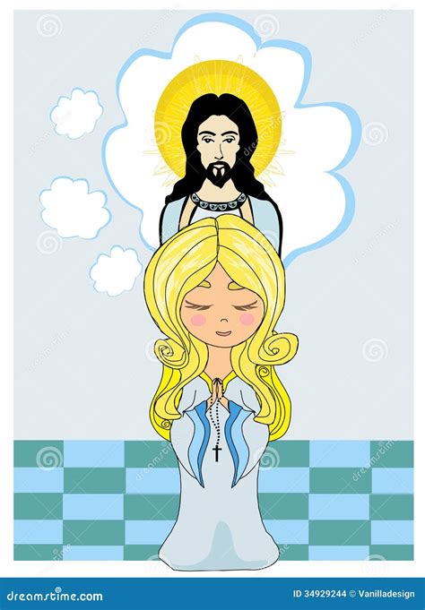 Cute Little Girl Praying To Jesus Stock Images Image 34929244