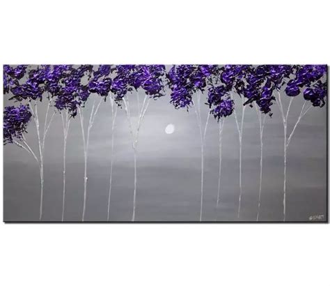 Painting For Sale Purple Lavender Blooming Trees Painting Heavy