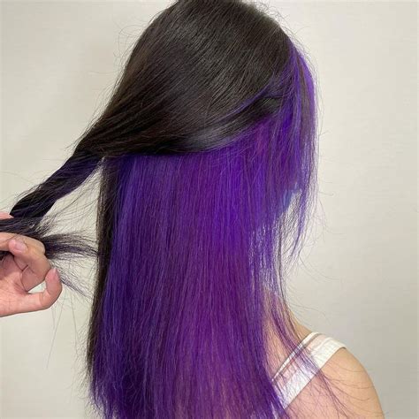Purple Underdye Hair Purple Peekaboo Hair Hair Color Streaks Hair