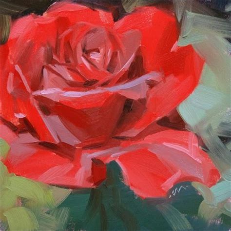 Daily Paintworks Original Fine Art Carol Marine Rose Painting