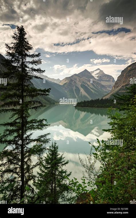 Kinney Lake In Mount Robson Provincial Park Near Valemount Bc Stock