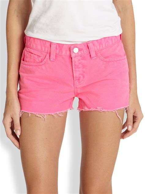 Lyst J Brand Cut Off Denim Shorts In Pink