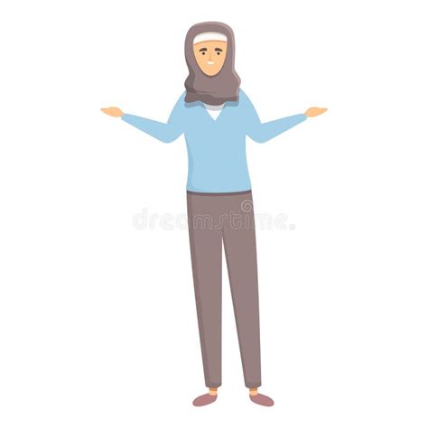 Student Hijab Girl Icon Cartoon Vector Arab Teacher Stock Vector