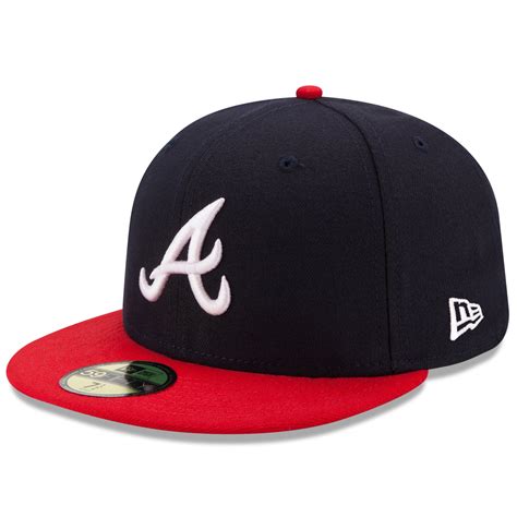 buy mens new era navyred atlanta braves home authentic collection on field 59fifty fitted hat