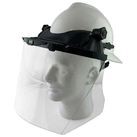 Msa Full Brim Hard Hat Face Shield Kit White Hat W Msa Adapter And