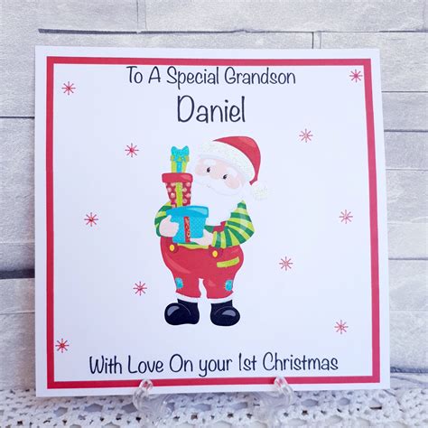 Personalised Christmas Card For Grandson 1st Christmas Card For Son