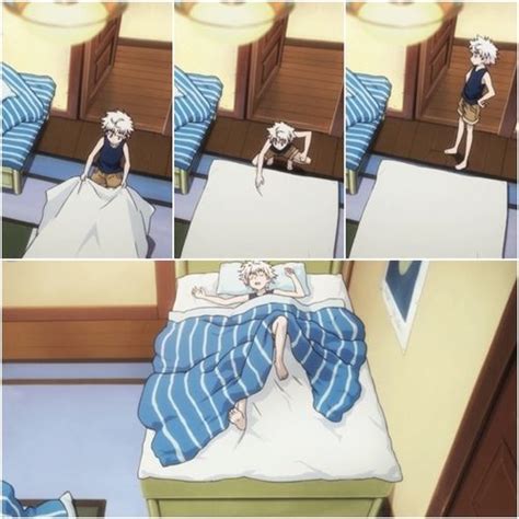 Killua Preparing The Bed For Gon I Love How It Is Killua Sleeping Over