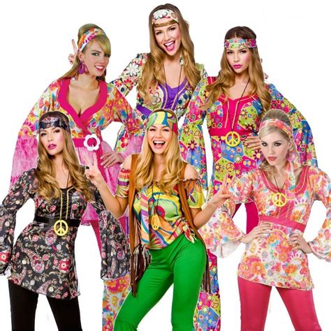 Details About Adult 60s 70s Groovy Lady Hippy Flower Power Womens