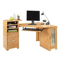 Smaller desks are best suited for smaller spaces. Bradford Corner Desk Oak by Office Depot & OfficeMax