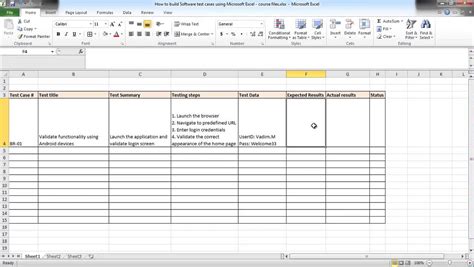 Test Case Template For Excel Step By Step Guide Vlr Eng Br