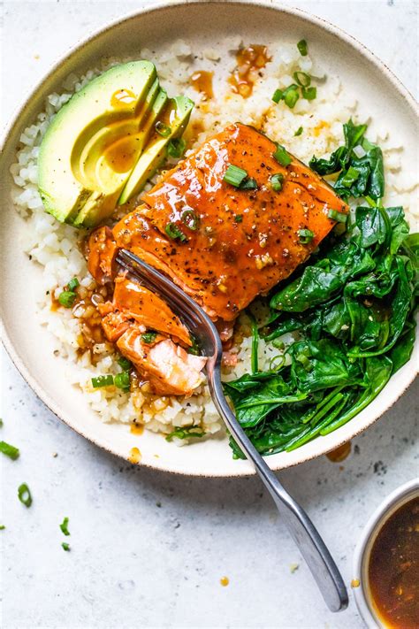 Teriyaki Salmon Bowl The Almond Eater