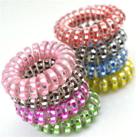 Lots 10pcs Women Girls Hair Bands Rubber Telephone Wire Hair Ties