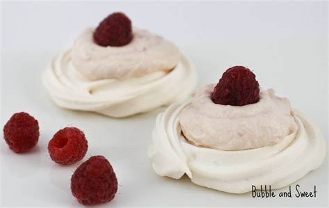 Bubble And Sweet Raspberry Cream Meringues