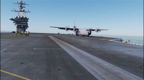 Hercules C130 Carrier Landing And Take Off Dcs World Supercarrier Youtube