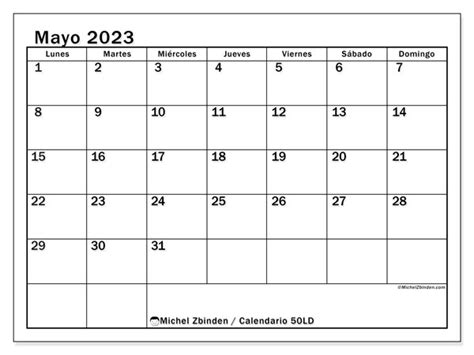 Calendario Mayo De 2023 Para Imprimir “47ld” Michel Zbinden Co