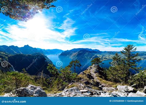 Traunsee Traunstein Mountain Salzkammergut Panorama View