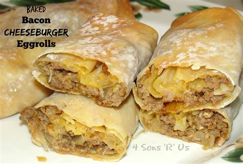 Baked Bacon Cheeseburger Eggrolls 4 Sons R Us