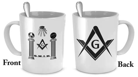 Freemason Coffee Mug Masonic Smib With Pillars Cup Etsy