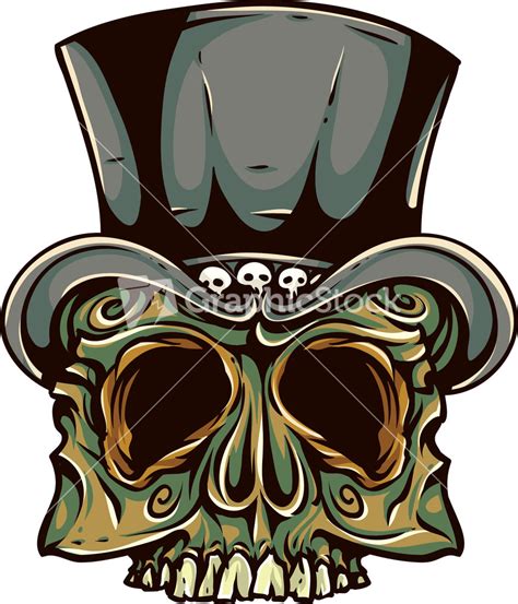 Skull Vector Element With Hat Stock Image
